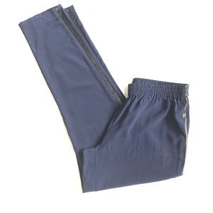 Joie Silk Faux Leather Trim Trousers